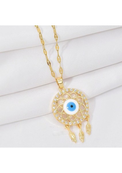 BINRONG0152 Altın Göz Zirkon Kolye (Yurt Dışından) fiyatları