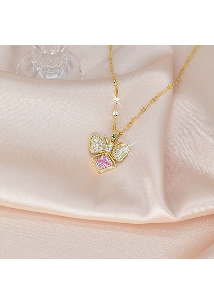 BINRONG0248 Altın Kelebek Zirkonyum Kolye (Yurt Dışından) fiyatları