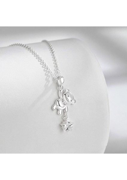 BINRONG0502 Gümüş Ayı Toplayan Yıldız Zirkon Kolye (Yurt Dışından) fiyatları
