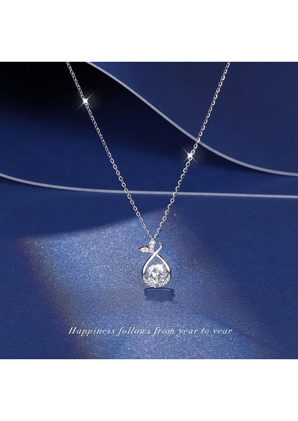 BINRONG0282 Gümüş Balık Kuyruğu Zirkon Taşlı Kolye (Yurt Dışından) fiyatları