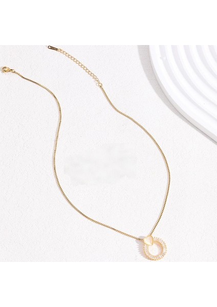 BINRONG0090 Altın Kalp Kedi Gözü Zirkon Kolye (Yurt Dışından) fiyatları