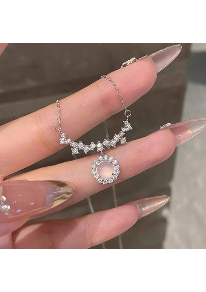 BINRONG0454 Gümüş Zirkon Taşlı Kolye (Yurt Dışından) fiyatları