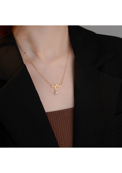 BINRONG0548 Altın Dalgalı Çizgi Zirkon Kolye (Yurt Dışından) fiyatları