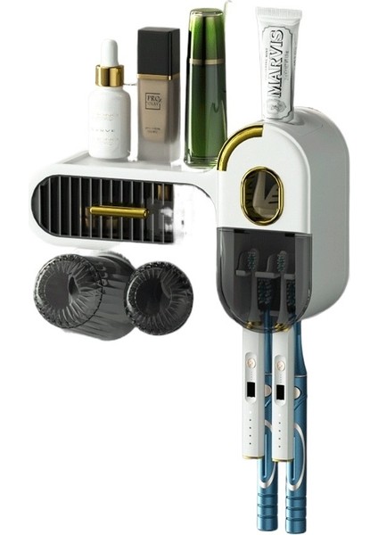 Diş Fırçası ve Diş Fırçası Rafı, Delme Gerektirmeyen Duvara Monte, Ev Tipi Lüks Yıkama Kabı Seti, Ağız Gargarası Kabı, Diş Fırçası Rafı (Yurt Dışından)