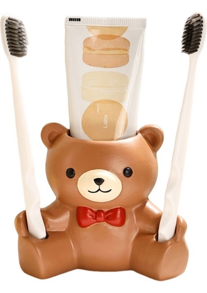 Bray Bear Diş Fırçası Diş Macunu Tutucu Banyo Ofis Seramik Diş Fırçası Tutucu Hafif Lüks (Yurt Dışından)