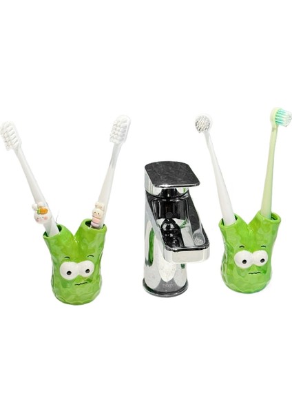 Yaratıcı Banyo Diş Fırçası Tutucu Seramik Lavabo Banyo Manuel Diş Fırçası Saklama Rafı Diş Fırçası Taban Braketi (2 Paket) (Yurt Dışından)