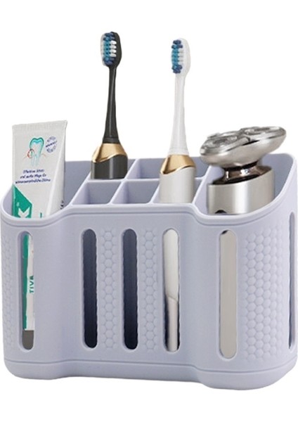 Yeni Silikon Diş Fırçası Tutucu Vantuzlu Delmesiz Diş Macunu Tıraş Bıçağı Saklama Rafı Banyo Saklama Rafı (Yurt Dışından)