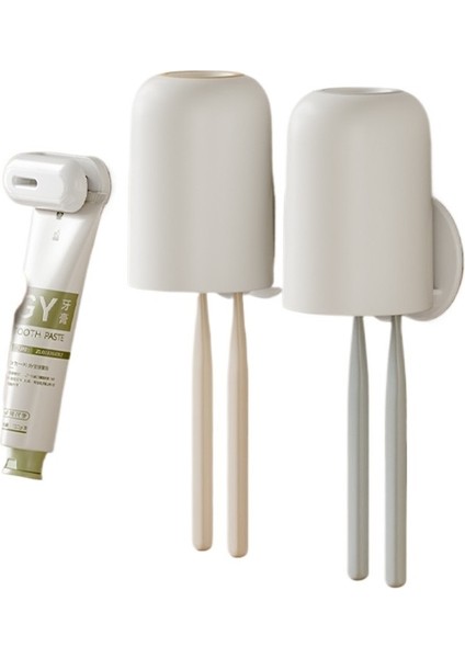 Diş Fırçası Tutucu, Delme Gerektirmeyen Ev Tipi Ağız Gargarası Kabı, Diş Fırçası Kabı Tutucu, Duvara Monte Diş Macunu Saklama Rafı, Saklama Kutusu (Yurt Dışından)