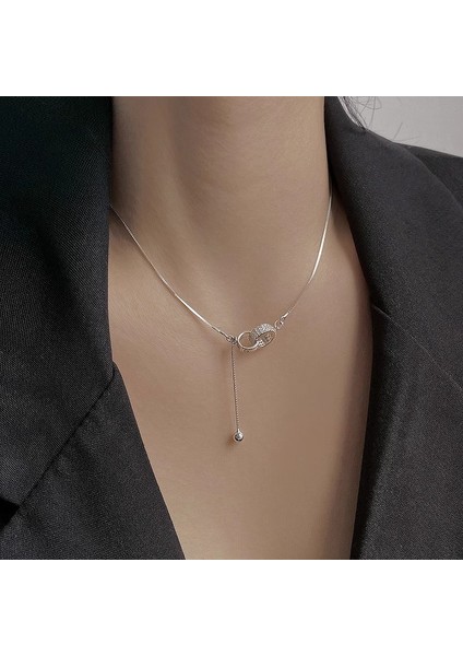 BINRONG0584 Gümüş Kilitli Zirkonya Kolye (Yurt Dışından) fiyatları