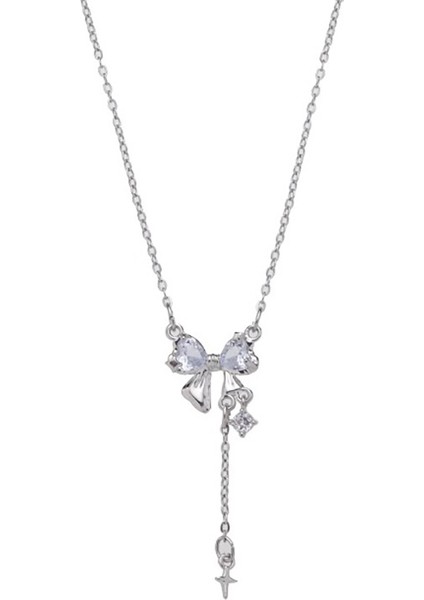 BINRONG0593 Gümüş Fiyonk Zirkonya Kolye (Yurt Dışından)