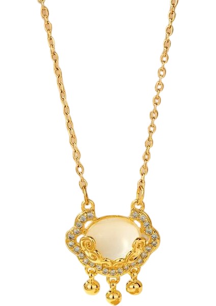 BINRONG0551 Altın Uğurlu Bulutlar Zirkon Kolye (Yurt Dışından)