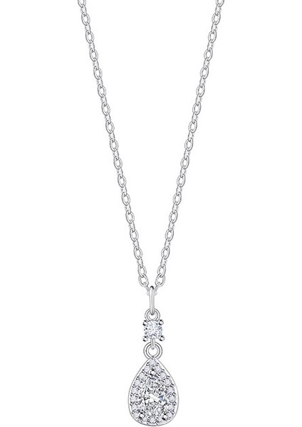 BINRONG0602GÜMÜŞ Damla Zirkonya Kolye (Yurt Dışından)