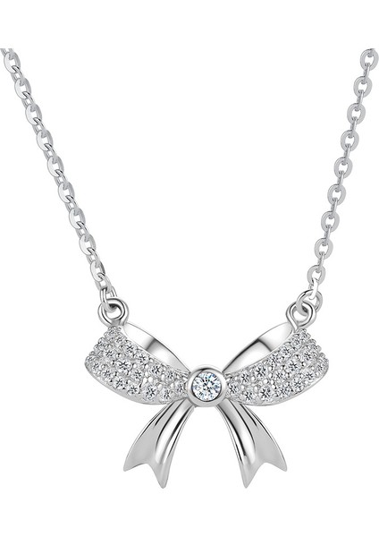 BINRONG0583 Gümüş Fiyonk Zirkonya Kolye (Yurt Dışından)