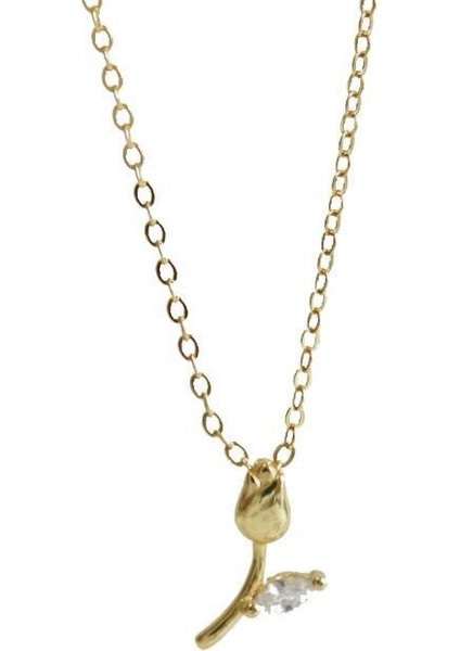 BINRONG0523 Golden Tulip Zirkon Kolye (Yurt Dışından)