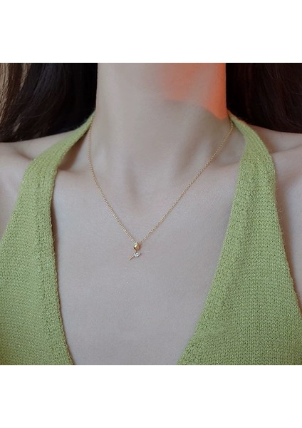 BINRONG0523 Golden Tulip Zirkon Kolye (Yurt Dışından) fiyatları