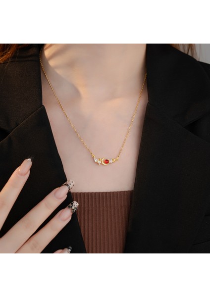 BINRONG0531 Altın Yıldız Ay Zirkon Kolye (Yurt Dışından) fiyatları