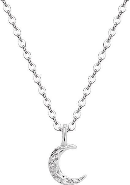 BINRONG0556 Gümüş Ay Zirkon Kolye (Yurt Dışından)