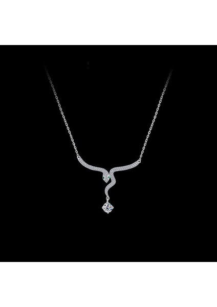 BINRONG0526 Gümüş Yılan Zirkon Kolye (Yurt Dışından) fiyatları