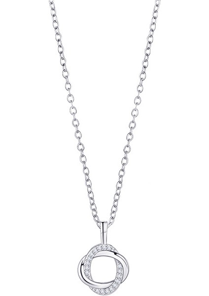 BINRONG0521 Gümüş Möbius Zirkon Kolye (Yurt Dışından)