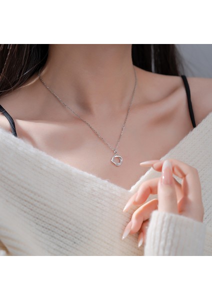 BINRONG0521 Gümüş Möbius Zirkon Kolye (Yurt Dışından) fiyatları