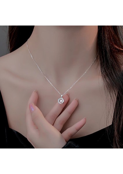 BINRONG0590 Gümüş Titreşen Kalp Zirkonya Kolye (Yurt Dışından) fiyatları