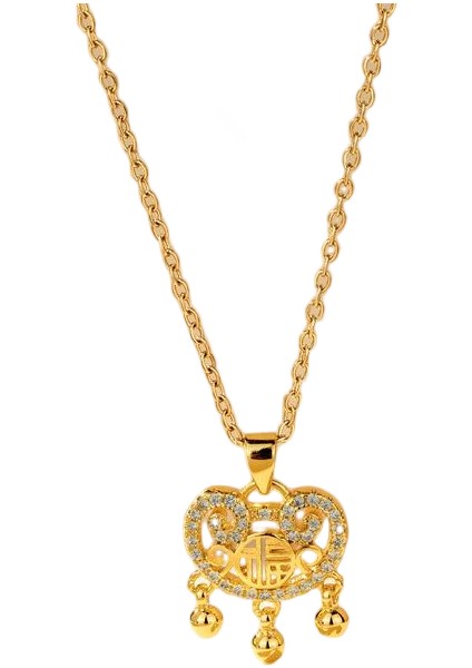 BINRONG0530 Altın Ruyi Barış Zirkon Kolye (Yurt Dışından)