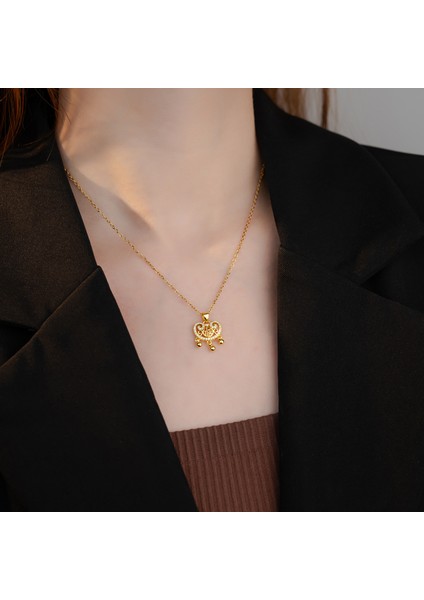 BINRONG0530 Altın Ruyi Barış Zirkon Kolye (Yurt Dışından) fiyatları