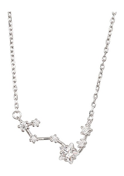 BINRONG0604 Gümüş Büyük Kepçe Zirkon Kolye (Yurt Dışından)