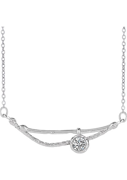 BINRONG0515 Gümüş Zirkon Kolye (Yurt Dışından)