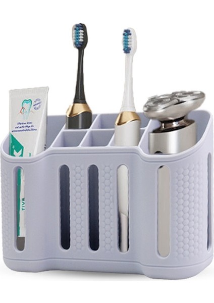 Yumruksuz Diş Fırçası Diş Macunu Sakal Duvara Monte Ev Depolama Rafı Silikon Vantuzlu Çok Işlevli Diş Fırçası Tutucu (Yurt Dışından) modelleri