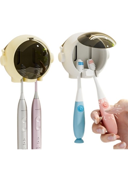 Astronot Diş Fırçası Tutucu, Delmesiz Ev Tipi Elektrikli Diş Fırçası Saklama Rafı, Banyo Duvara Monte Diş Fırçası Saklama Rafı (3 Adet) (Yurt Dışından) fırsatları