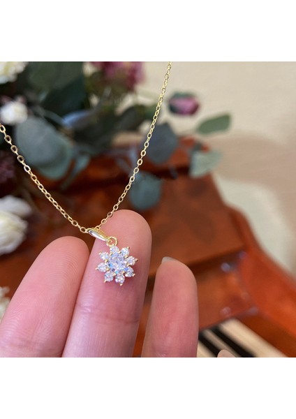 BINRONG0524 Altın Kar Tanesi Zirkonya Kolye (Yurt Dışından) fiyatları