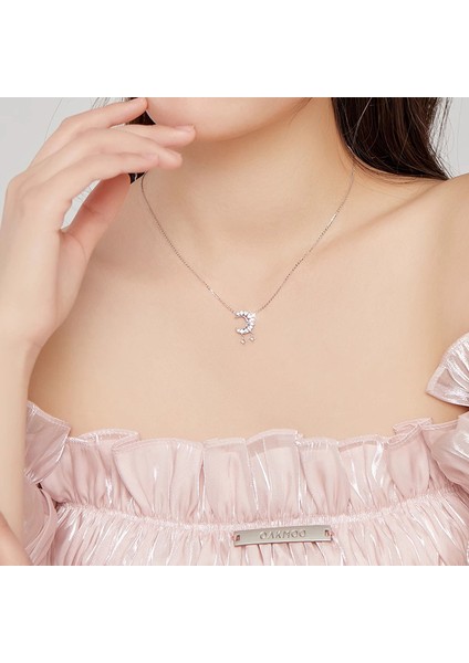 BINRONG0560 Gümüş Yıldız Ay Zirkon Kolye (Yurt Dışından) fiyatları
