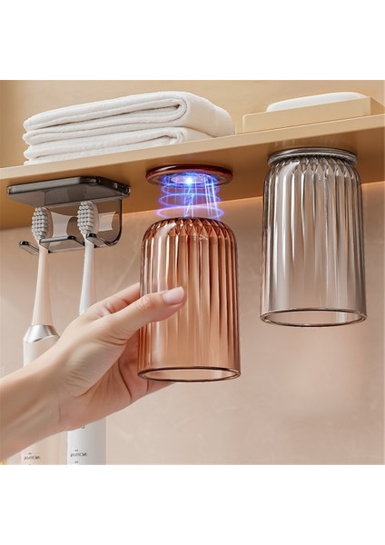 Ters Manyetik Ağız Gargarası Bardağı, Yumruksuz Ev Banyo Vantuzlu Diş Fırçası Bardağı Rafı, Elektrikli Diş Fırçası Rafı (Yurt Dışından) modelleri