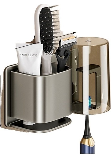 Diş Fırçası Rafı, Delmesiz Diş Fırçası Bardağı, Ağız Gargarası Bardağı Rafı, Duvara Monte Banyo Ev Diş Fırçası Tutucu, Diş Fırçası Rafı (Yurt Dışından)