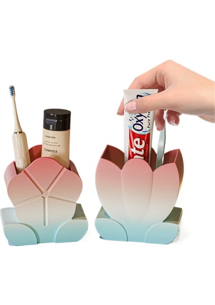 Lotus Diş Fırçası Saklama Kutusu Diş Fırçası Tutucu Elektrikli Diş Fırçası Rafı Banyo Duvara Monte Delmesiz Diş Macunu Ağız Gargarası Bardağı Tabanı Depolama (Yurt Dışından)