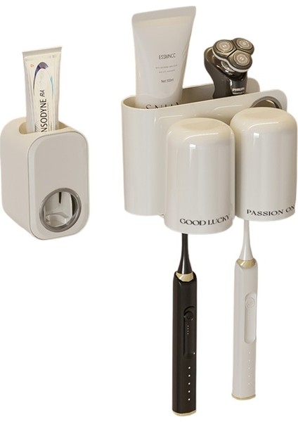 Delinmeyen Diş Fırçası Rafı Depolama Rafı Banyo Diş Fırçası Rafı Ağız Gargarası Bardağı Duvara Monte Diş Kabı (Yurt Dışından)