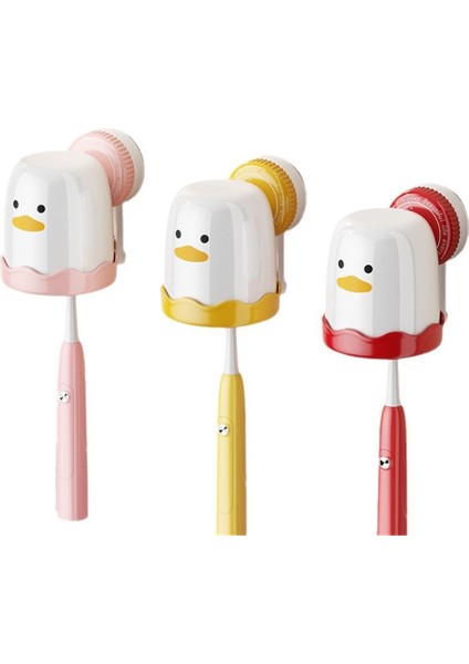 Kuş Diş Fırçası Rafı Duvara Monte Sevimli Güçlü Vantuzlu Delmesiz Diş Fırçası Ağız Gargarası Bardağı Saklama Rafı (Yurt Dışından)