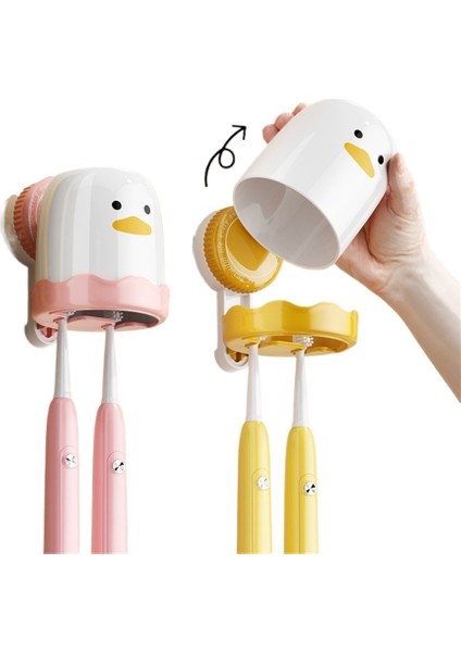 Kuş Diş Fırçası Rafı Duvara Monte Sevimli Güçlü Vantuzlu Delmesiz Diş Fırçası Ağız Gargarası Bardağı Saklama Rafı (Yurt Dışından) fırsatları