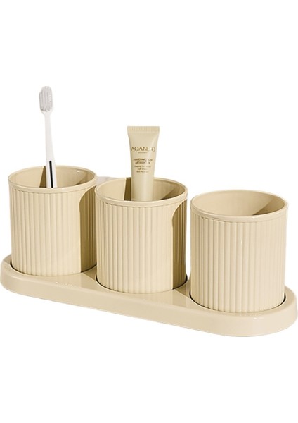 Ağız Gargarası Bardağı Diş Fırçası Bardağı Basit Ev Banyo Diş Fırçası Bardağı Yıkama Bardağı Banyo Diş Fırçası Tutucu Çift Diş Fırçası Tutucu Seti (Yurt Dışından)