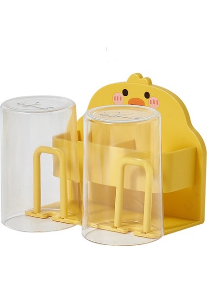 Diş Fırçası Rafı, Delmesiz Diş Fırçası Kabı, Banyo Duvara Monte Çift Elektrikli Diş Fırçası Rafı (Yurt Dışından)