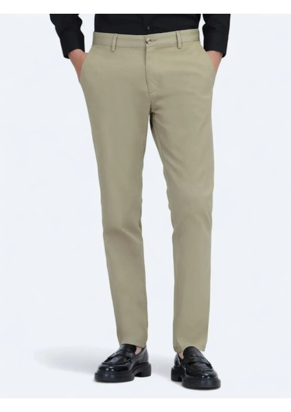 Deve Tüyü Düz Dokuma Regular Fit Casual Pamuk Karışımlı Pantolon