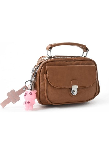 Iki Fonksiyonlu Metal Basmalı Suni Deri Omuz, El Çantası Kahve Rengi (Model: 571-13-17H) fırsatları
