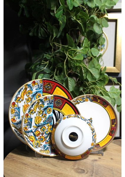 24 Parça 6 Kişilik Porselen Yemek Takımı Canga Serisi