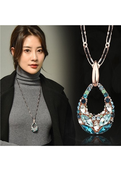 Su Damlası Kristal Uzun Kolye (Yurt Dışından) fiyatları