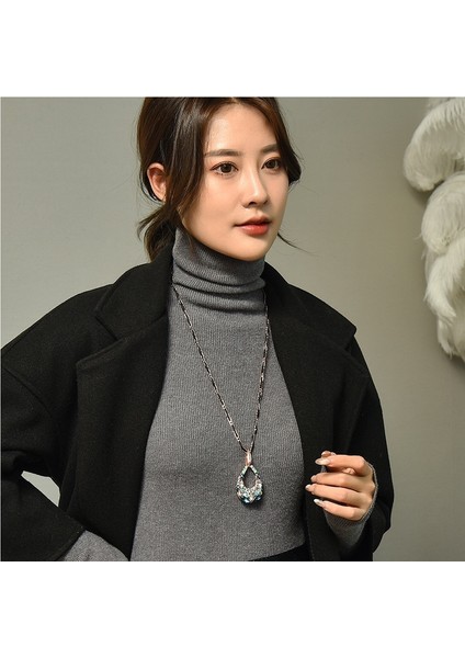 Su Damlası Kristal Uzun Kolye (Yurt Dışından) modelleri