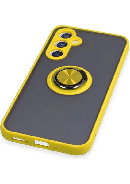 Samsung Galaxy A54 5g Kılıf Montreal Yüzüklü Silikon Kapak - Sarı indirimleri