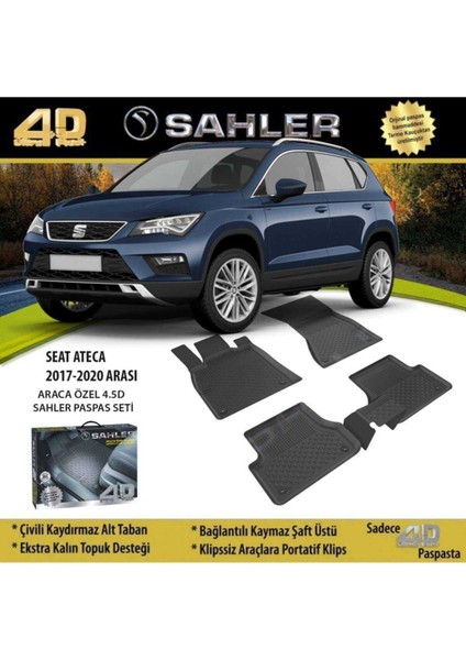 Seat Ateca 2017-2022 4.5D Havuzlu Paspas Siyah