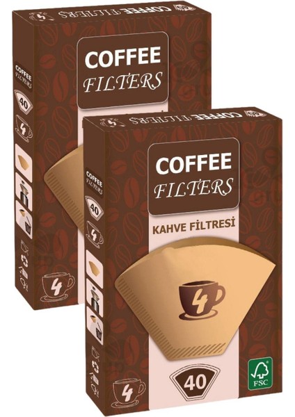 Caffeo No4 40 Adet Kahve Filtre Kağıdı x 2 Adet