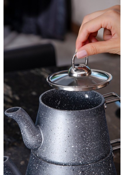 Bonjour Compact Granit Kaplama Çaydanlık Takımı – Gri fırsatları